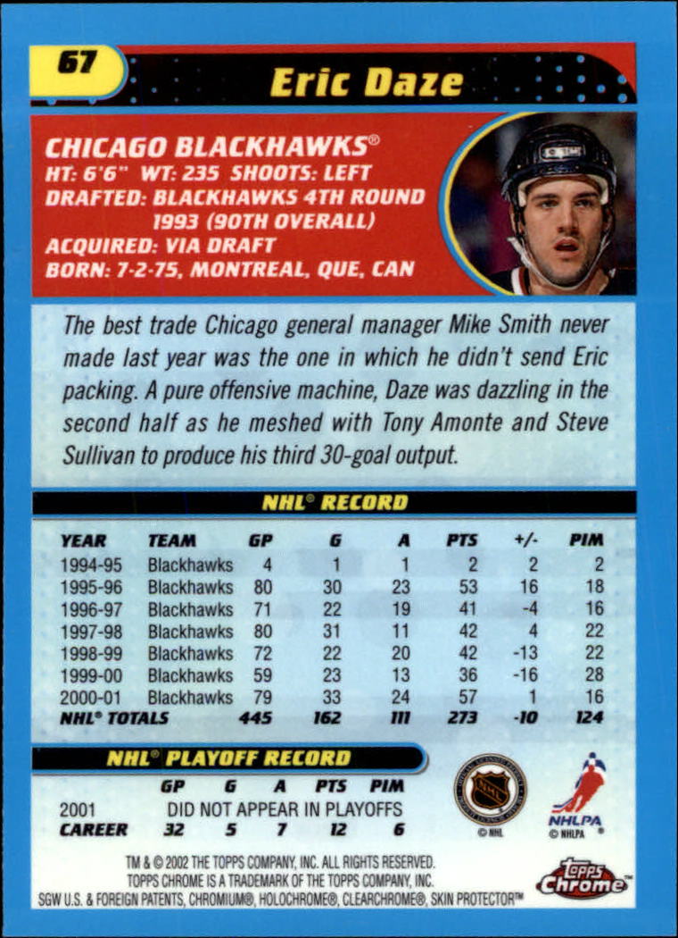 B1371-2001-02 Topps Chrome HK #S 1-182 + Rookies - Sie wählen aus- 15+ KOSTENLOSER US-VERSAND - Bild 133 von 362