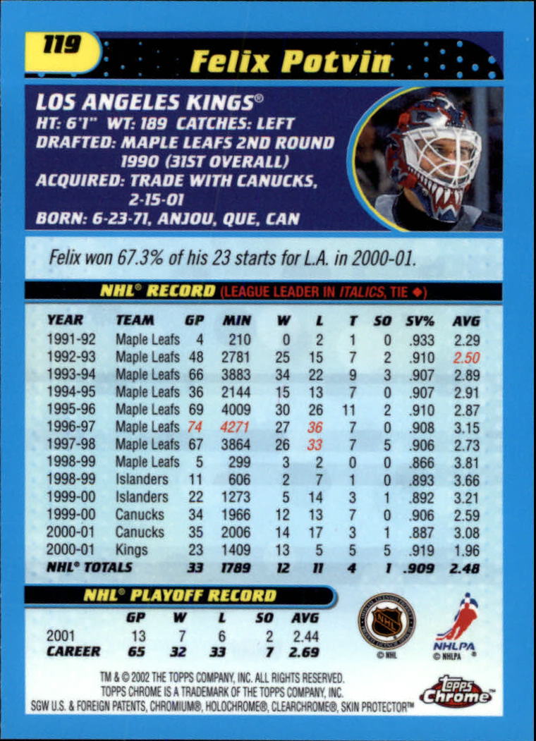 B1371-2001-02 Topps Chrome HK #S 1-182 + Rookies - Sie wählen aus- 15+ KOSTENLOSER US-VERSAND - Bild 237 von 362