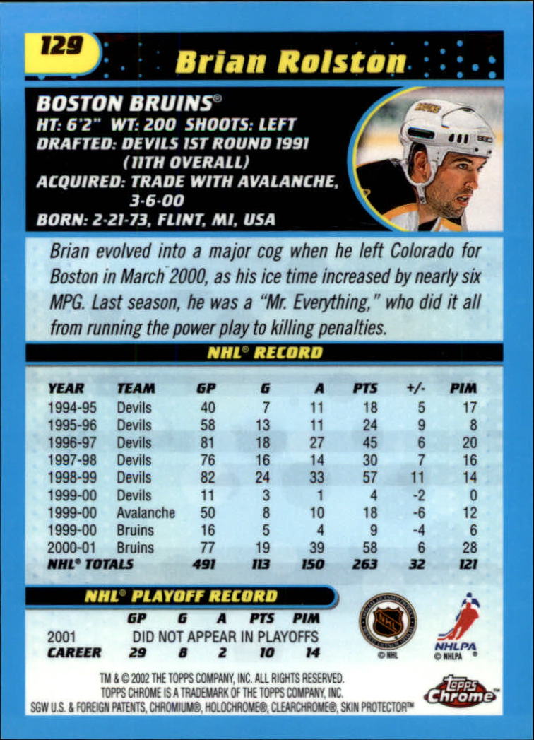 B1371-2001-02 Topps Chrome HK #S 1-182 + Rookies - Sie wählen aus- 15+ KOSTENLOSER US-VERSAND - Bild 257 von 362