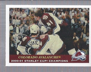 2001-02 Topps Heritage #111 Stanley Cup Champs
