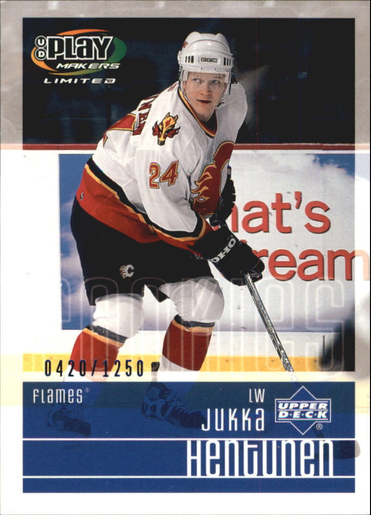 2001-02 UD Playmakers #107 Jukka Hentunen RC