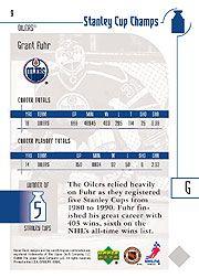 2001-02 UD Stanley Cup Champs #9 Grant Fuhr back image