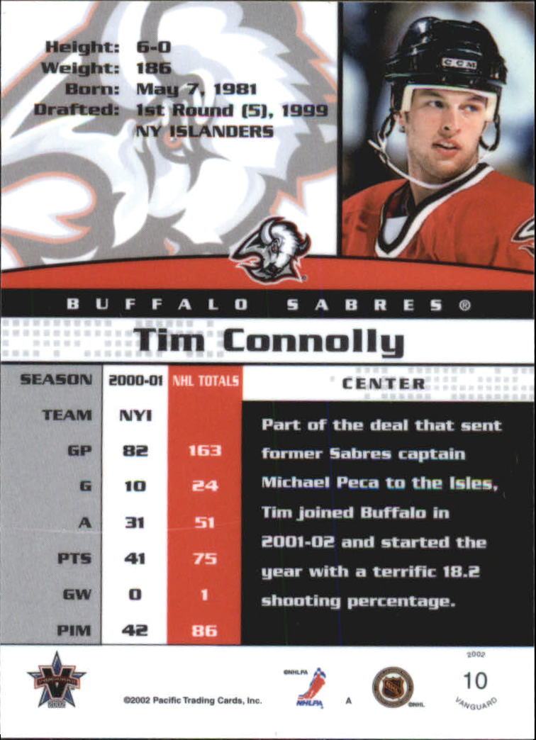 2001-02 Vanguard Premiere Date #10 Tim Connolly back image