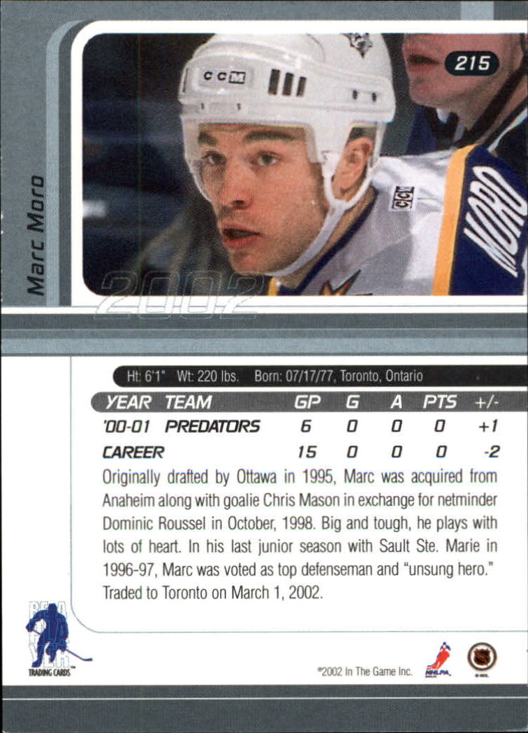 2001-02 BAP Signature Series Chicago Sportsfest #215 Marc Moro back image
