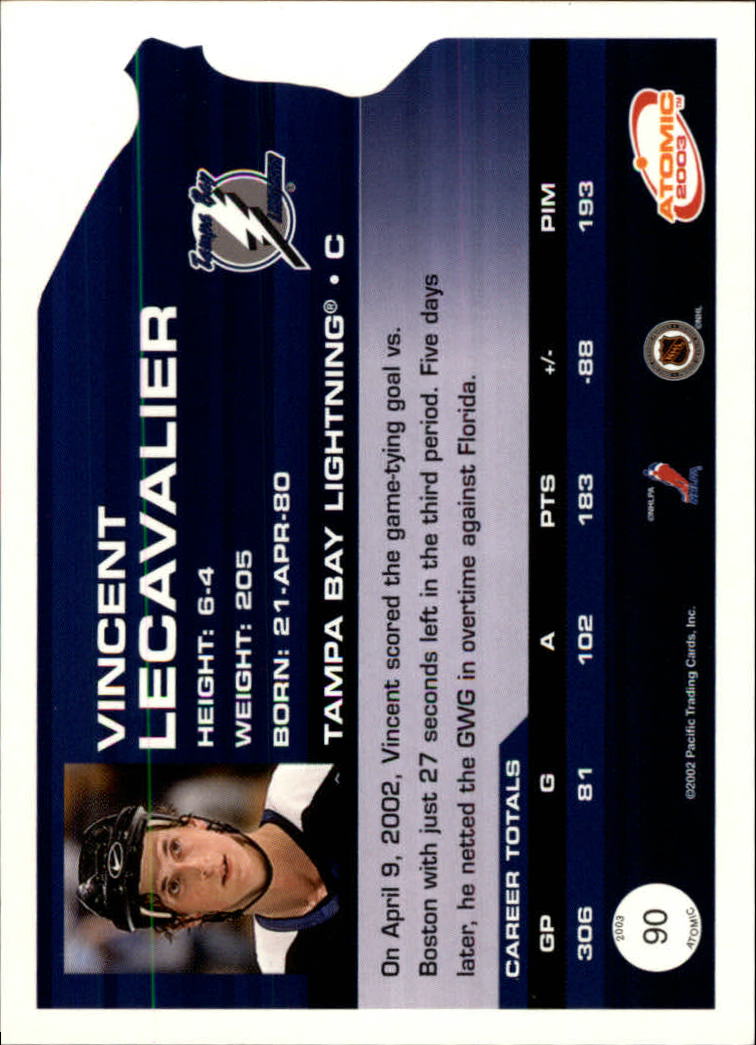 2002-03 Atomic Hobby Parallel #90 Vincent Lecavalier back image