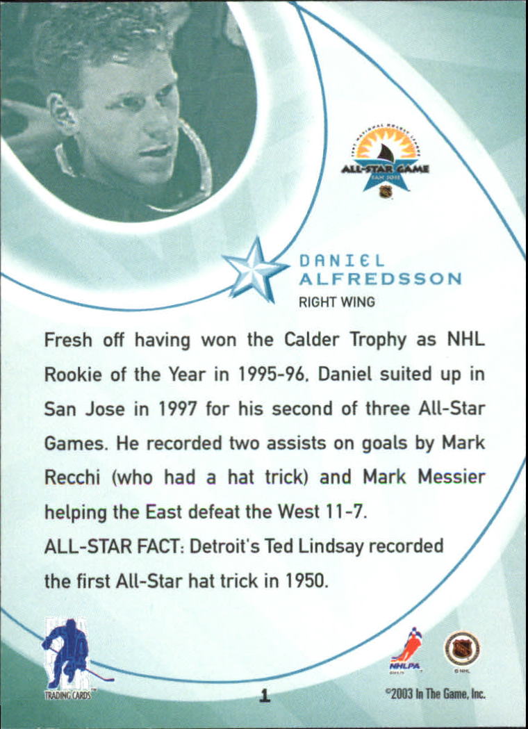 2002-03 BAP All-Star Edition #1 Daniel Alfredsson back image