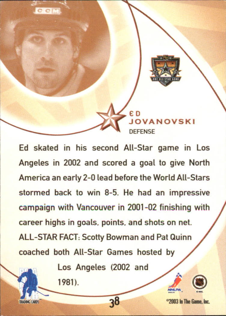 2002-03 BAP All-Star Edition #38 Ed Jovanovski back image