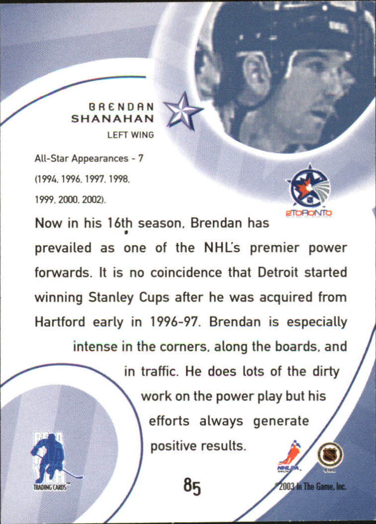 2002-03 BAP All-Star Edition #85 Brendan Shanahan back image