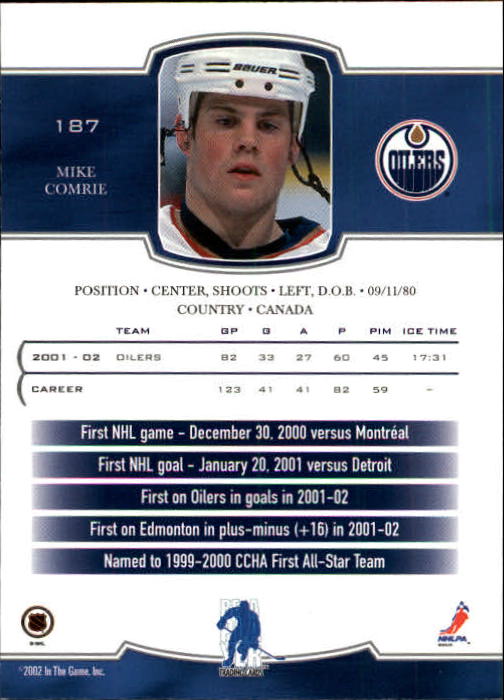 2002-03 BAP First Edition #187 Mike Comrie back image
