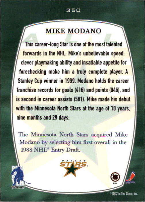 2002-03 BAP First Edition #350 Mike Modano FP back image