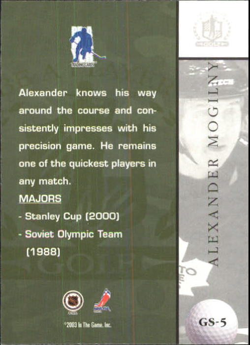 2002-03 BAP Signature Series Golf #GS5 Alexander Mogilny back image