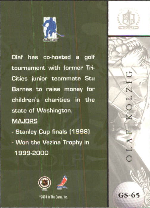 2002-03 BAP Signature Series Golf #GS65 Olaf Kolzig back image