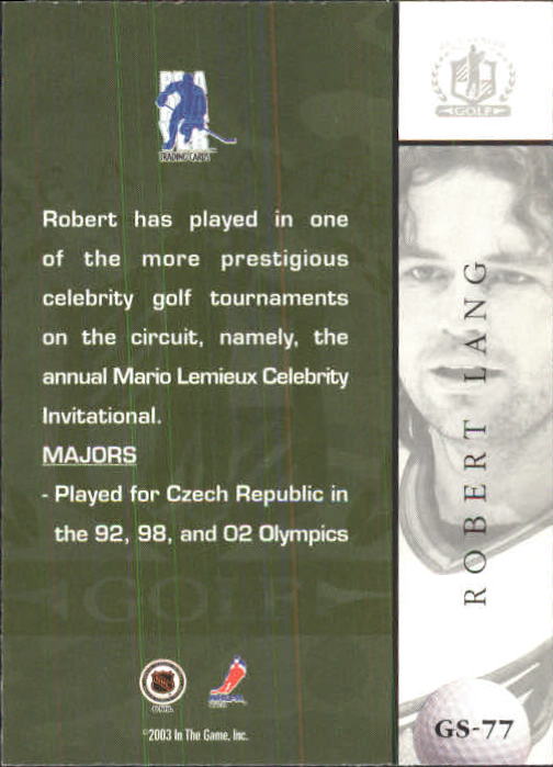 2002-03 BAP Signature Series Golf #GS77 Robert Lang back image