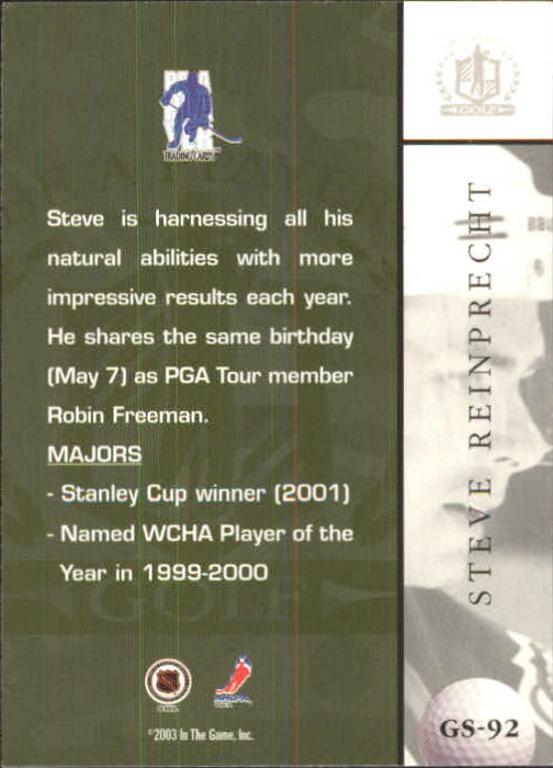 2002-03 BAP Signature Series Golf #GS92 Steven Reinprecht back image