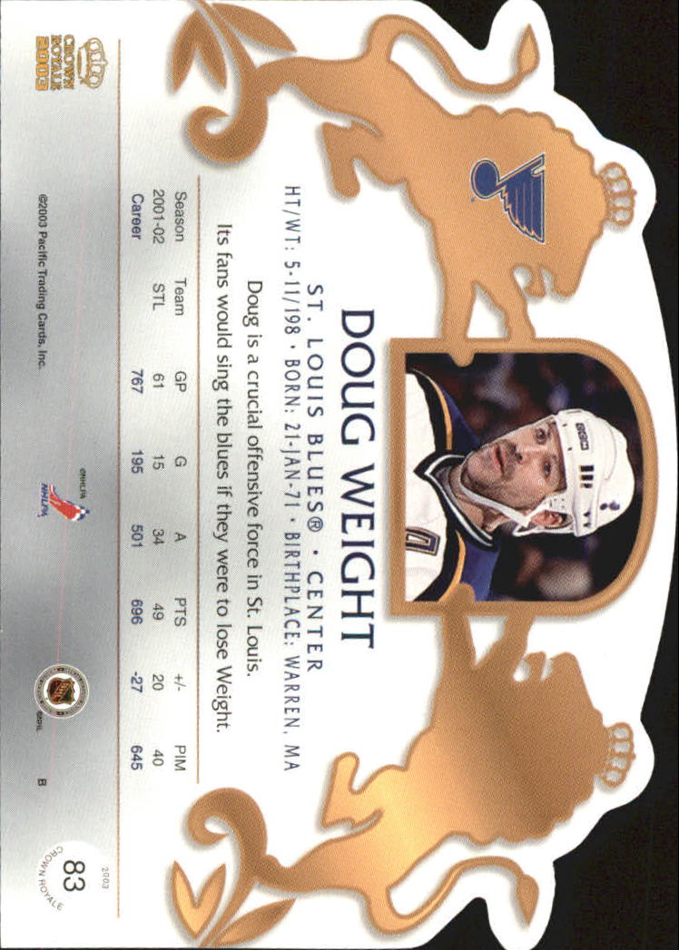 B0452- 2002-03 Crown Royale Retail Hk Cards 1-140 -You Pick- 15+ FREE US SHIP - Picture 121 of 189