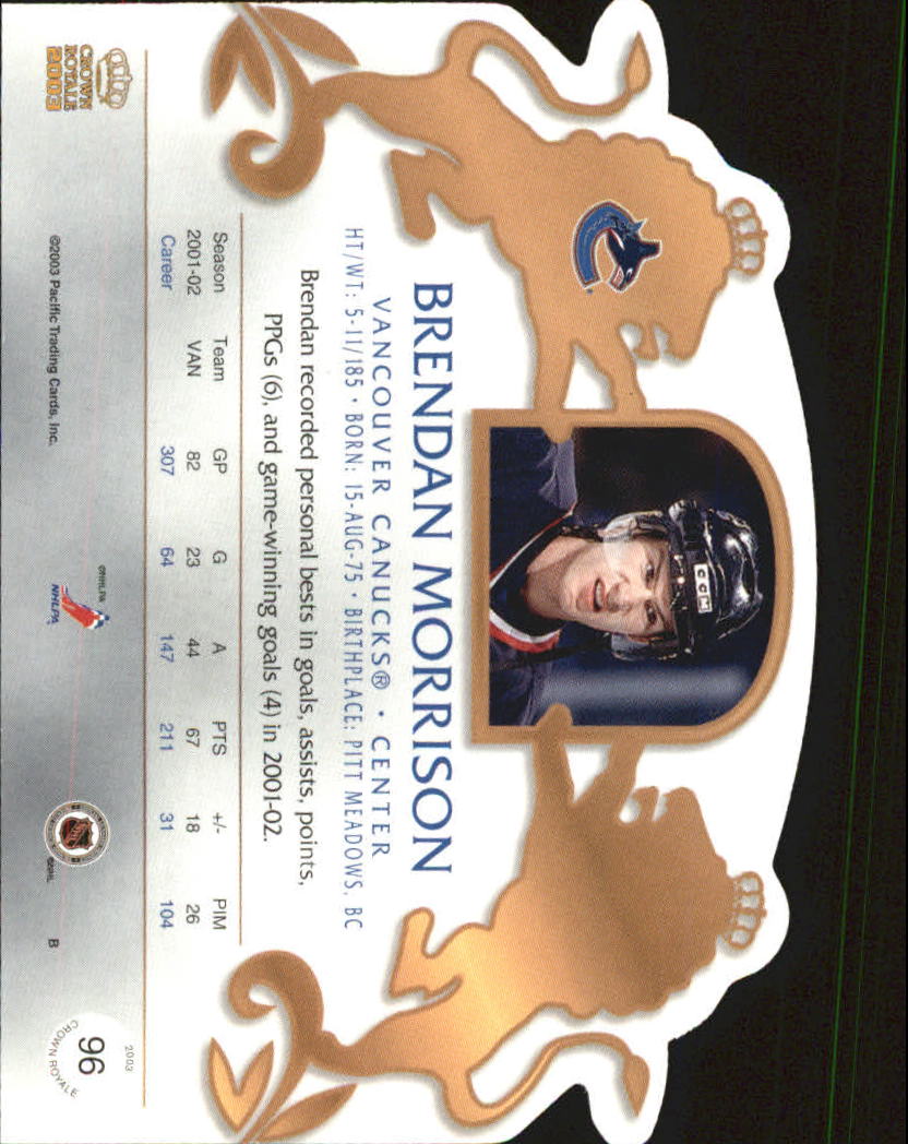 B0452- 2002-03 Crown Royale Retail Hk Cards 1-140 -You Pick- 15+ FREE US SHIP - Picture 141 of 189