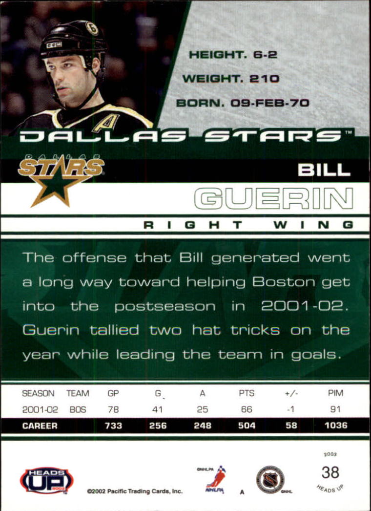 2002-03 Pacific Heads Up Hockey Card Pick (Base) - Bild 25 von 69