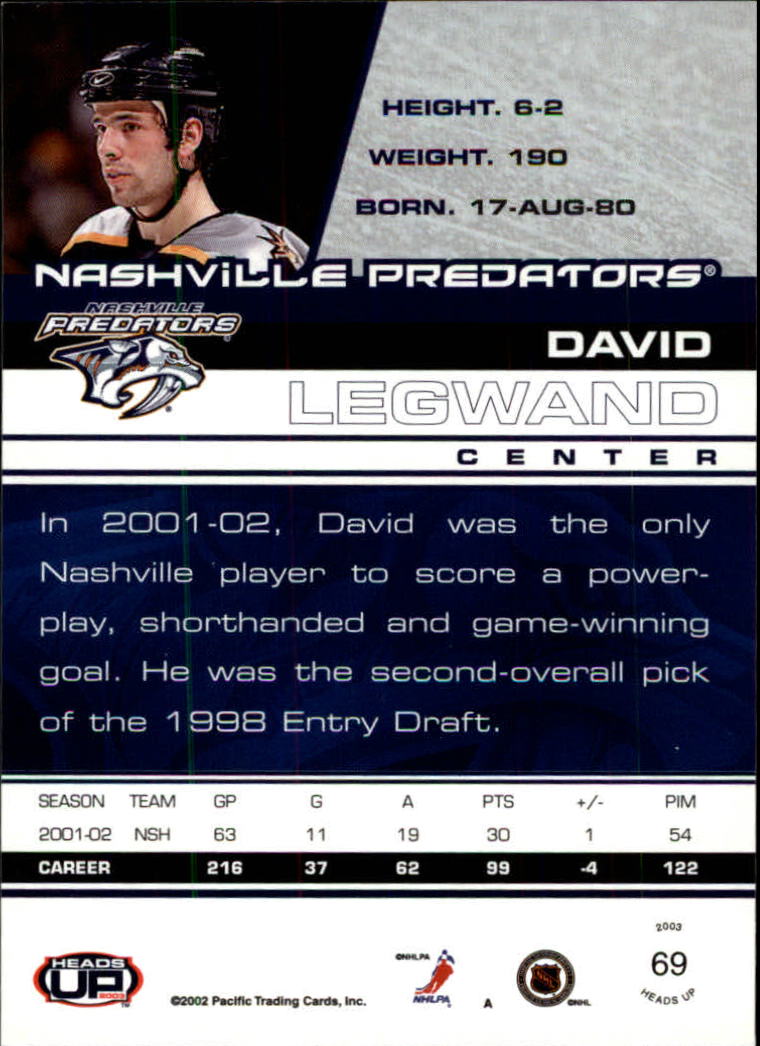 2002-03 Pacific Heads Up Hockey Card Pick (Base) - Bild 41 von 69