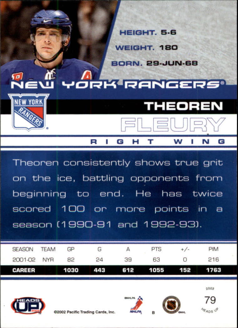 2002-03 Pacific Heads Up Hockey Card Pick (Base) - Bild 49 von 69