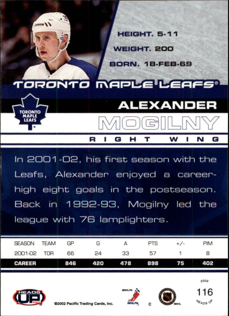2002-03 Pacific Heads Up Hockey Card Pick (Base) - Bild 65 von 69