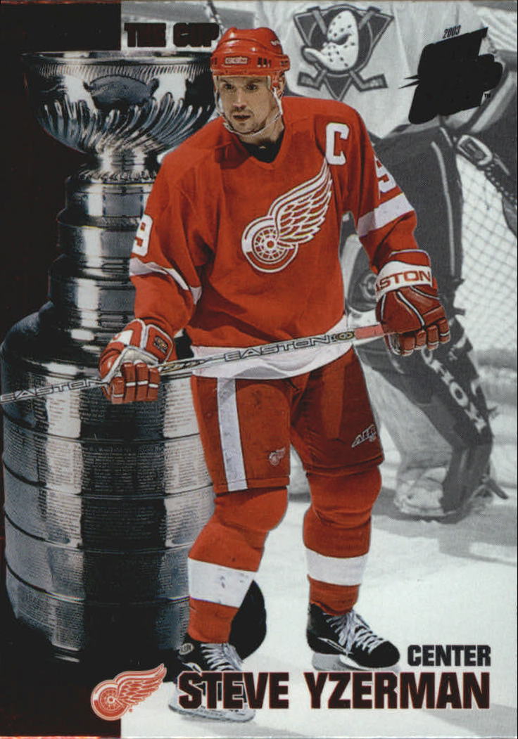 2002-03 Pacific Quest For the Cup Raising the Cup #8 Steve Yzerman