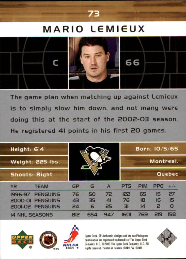 Mario Lemieux cards (1990-2023) Penguins - You Choose - Picture 68 of 107