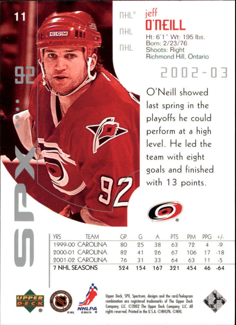 A5962- 2002-03 SPx Hockey Card #s 1-100 +HOFers -You Pick