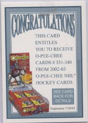 2002-03 Topps #NNO Rookie Redemption expired