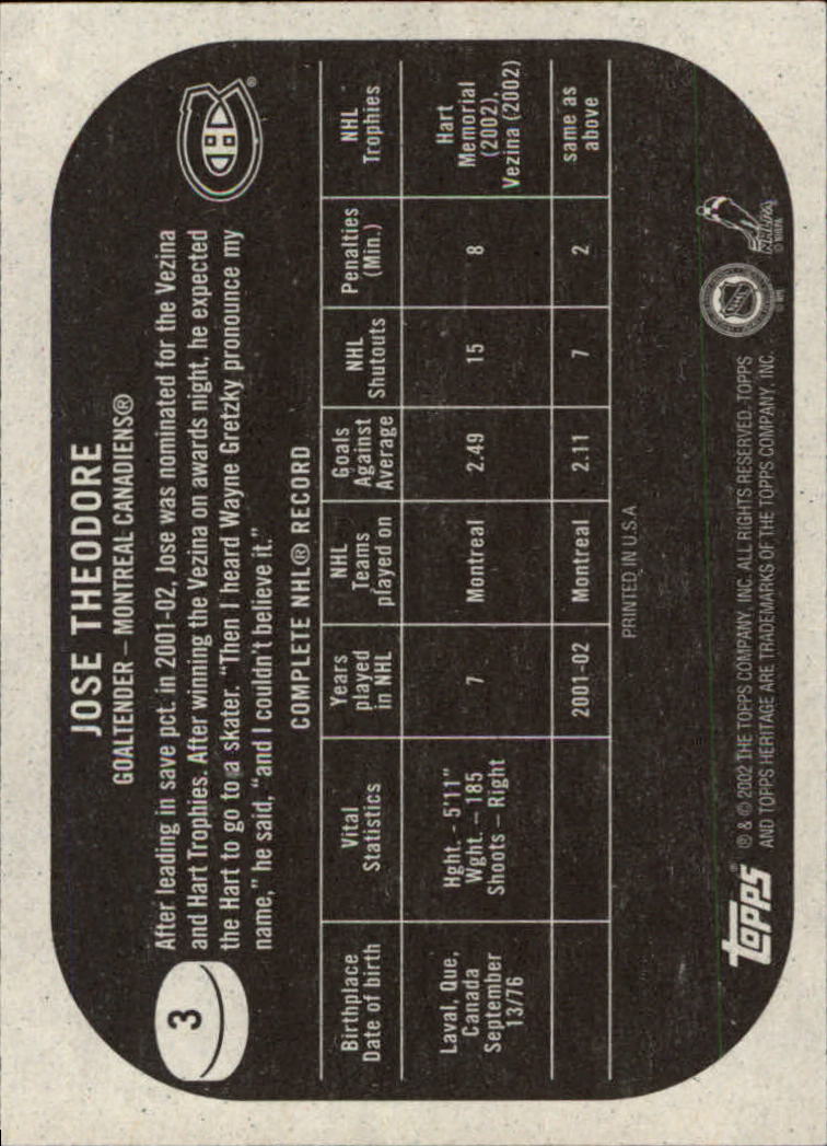 B6682- 2002-03 Topps Heritage Hockey Card #s 1-186 -You Pick- 15+ FREE US SHIP - Picture 5 of 262