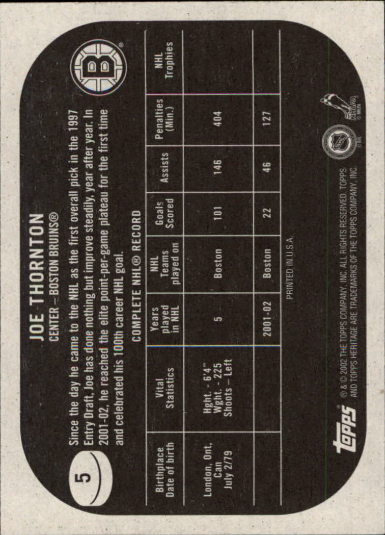 B6682- 2002-03 Topps Heritage Hockey Card #s 1-186 -You Pick- 15+ FREE US SHIP - Picture 9 of 262