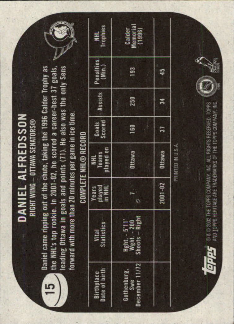 B6682- 2002-03 Topps Heritage Hockey Card #s 1-186 -You Pick- 15+ FREE US SHIP - Picture 27 of 262