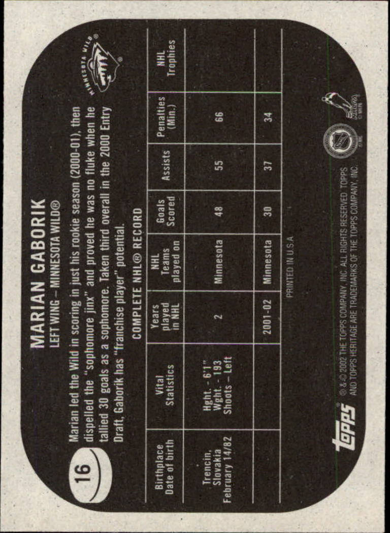 B6682- 2002-03 Topps Heritage Hockey Card #s 1-186 -You Pick- 15+ FREE US SHIP - Picture 29 of 262