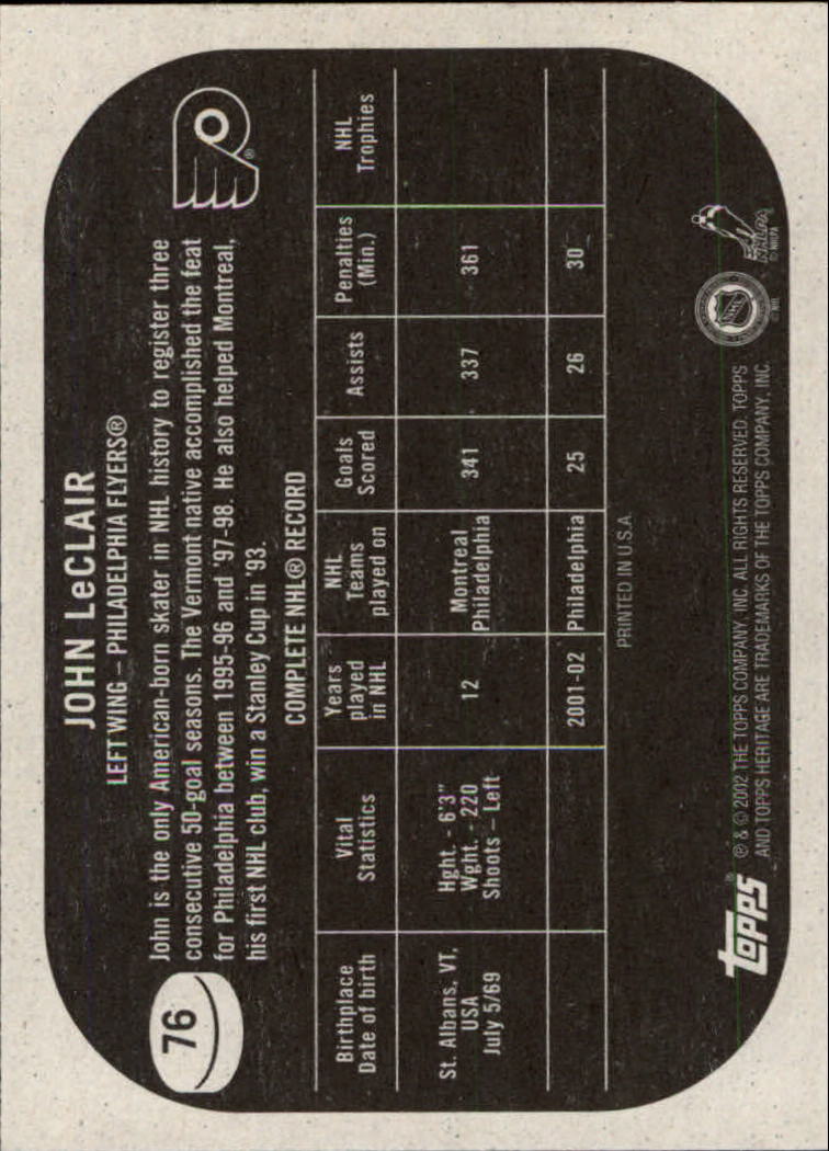 B6682- 2002-03 Topps Heritage Hockey Card #s 1-186 -You Pick- 15+ FREE US SHIP - Picture 139 of 262