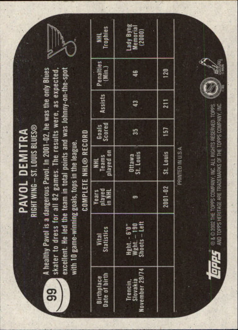 B6682- 2002-03 Topps Heritage Hockey Card #s 1-186 -You Pick- 15+ FREE US SHIP - Picture 181 of 262