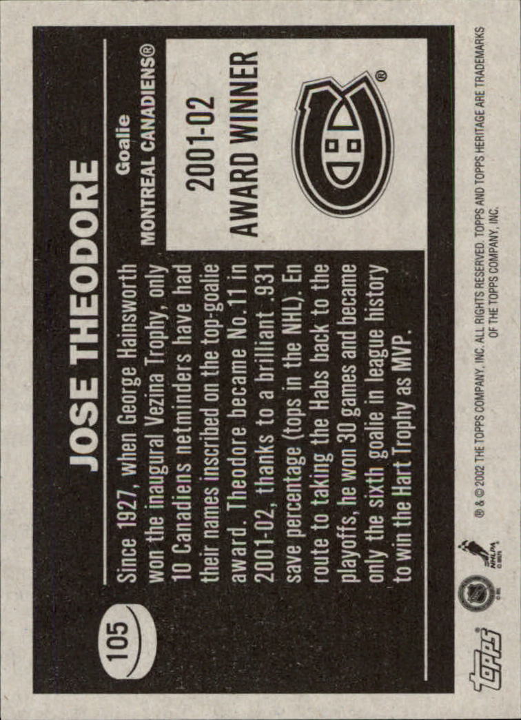 B6682- 2002-03 Topps Heritage Hockey Card #s 1-186 -You Pick- 15+ FREE US SHIP - Picture 191 of 262