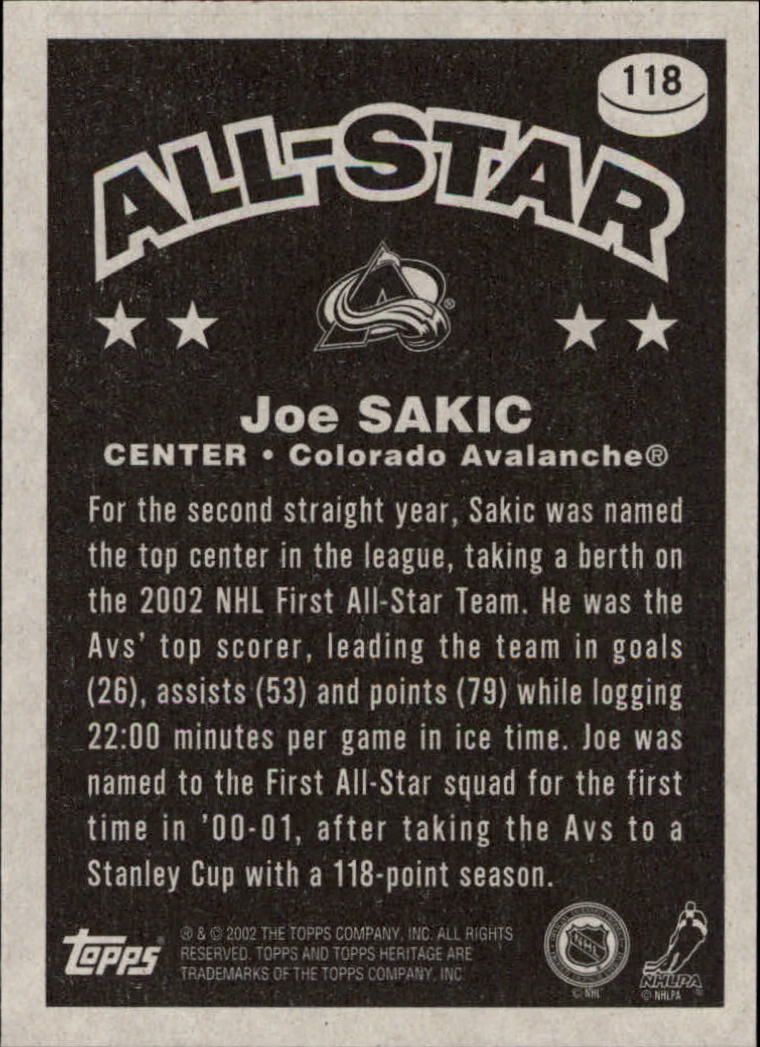 B6682- 2002-03 Topps Heritage Hockey Card #s 1-186 -You Pick- 15+ FREE US SHIP - Picture 215 of 262