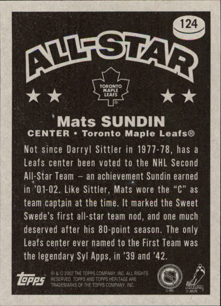 B6682- 2002-03 Topps Heritage Hockey Card #s 1-186 -You Pick- 15+ FREE US SHIP - Picture 225 of 262