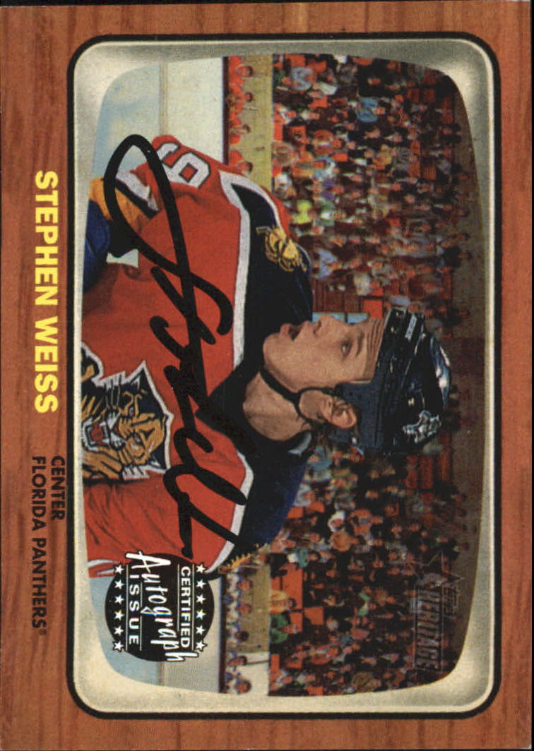 2002-03 Topps Heritage Autographs Black #SW Stephen Weiss