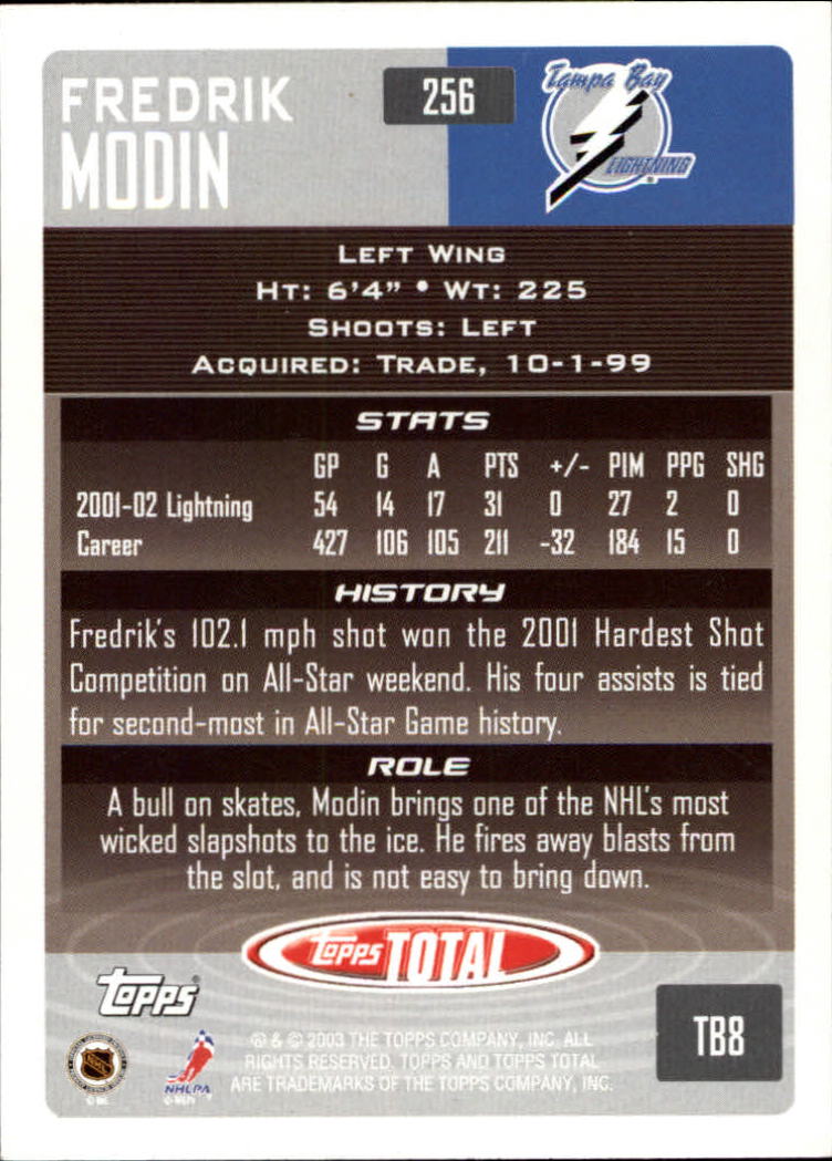 A4574- 2002-03 Topps Total Hk #s 251-440 +Inserts -You Pick- 15+ FREE US SHIP - Picture 13 of 427