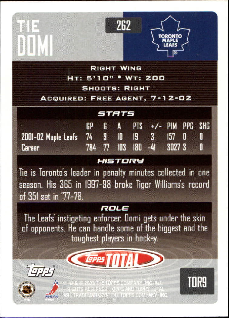 A4574- 2002-03 Topps Total Hk #s 251-440 +Inserts -You Pick- 15+ FREE US SHIP - Picture 25 of 427