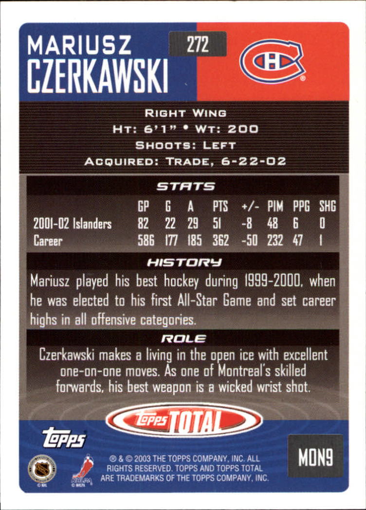A4574- 2002-03 Topps Total Hk #s 251-440 +Inserts -You Pick- 15+ FREE US SHIP - Picture 45 of 427