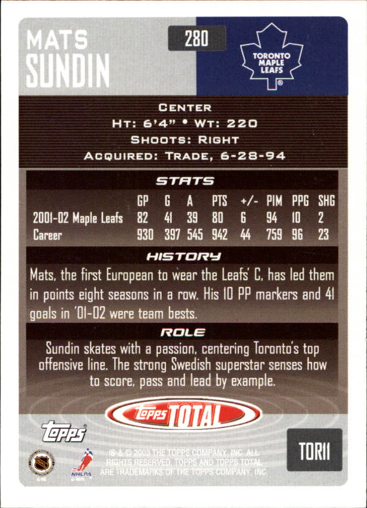 A4574- 2002-03 Topps Total Hk #s 251-440 +Inserts -You Pick- 15+ FREE US SHIP - Picture 61 of 427