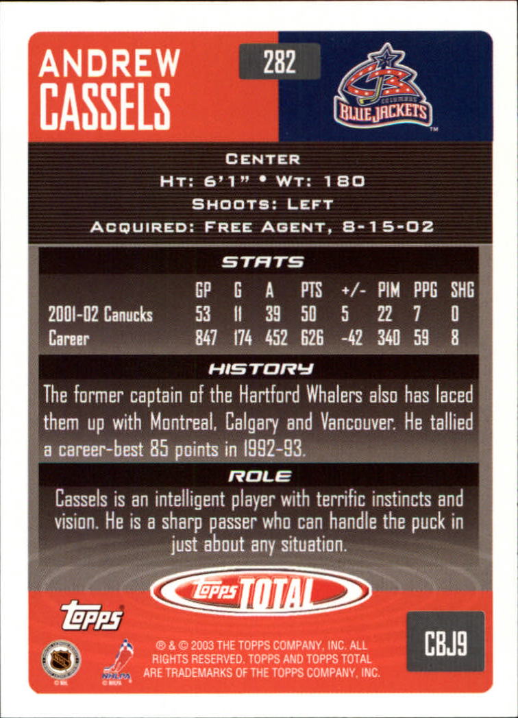 A4574- 2002-03 Topps Total Hk #s 251-440 +Inserts -You Pick- 15+ FREE US SHIP - Picture 65 of 427