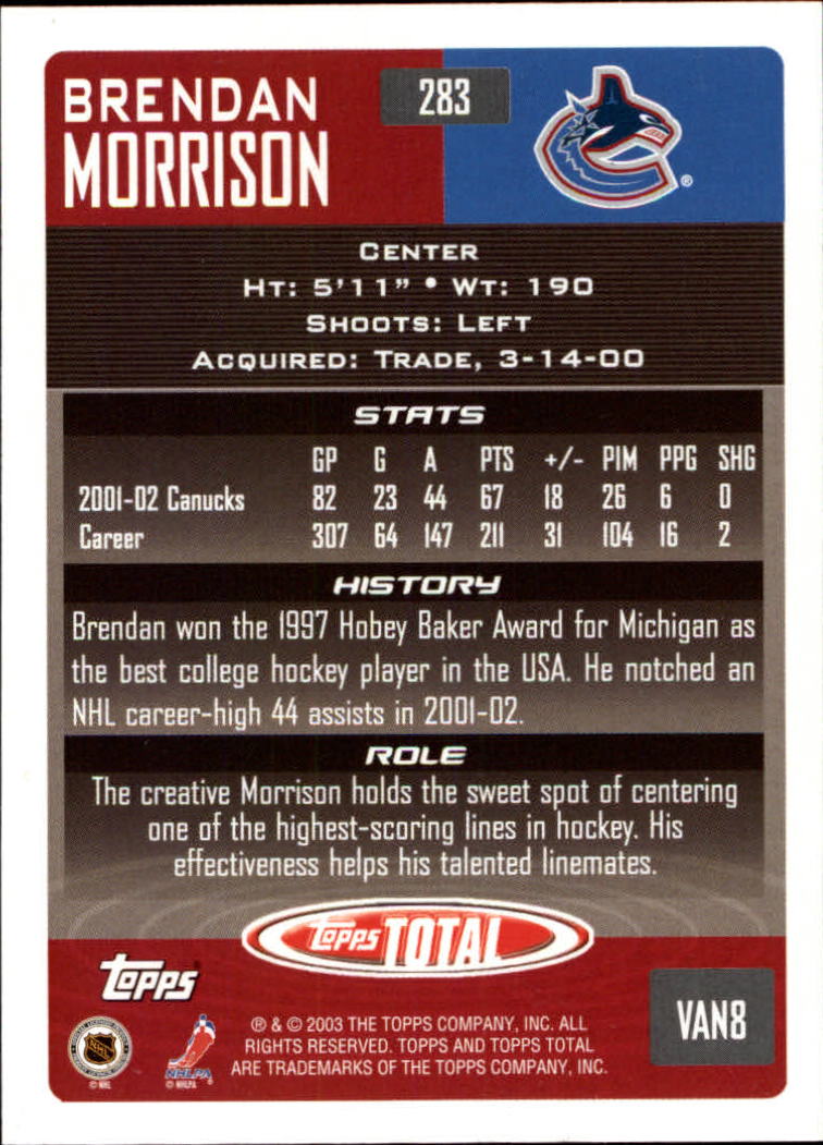 A4574- 2002-03 Topps Total Hk #s 251-440 +Inserts -You Pick- 15+ FREE US SHIP - Picture 67 of 427