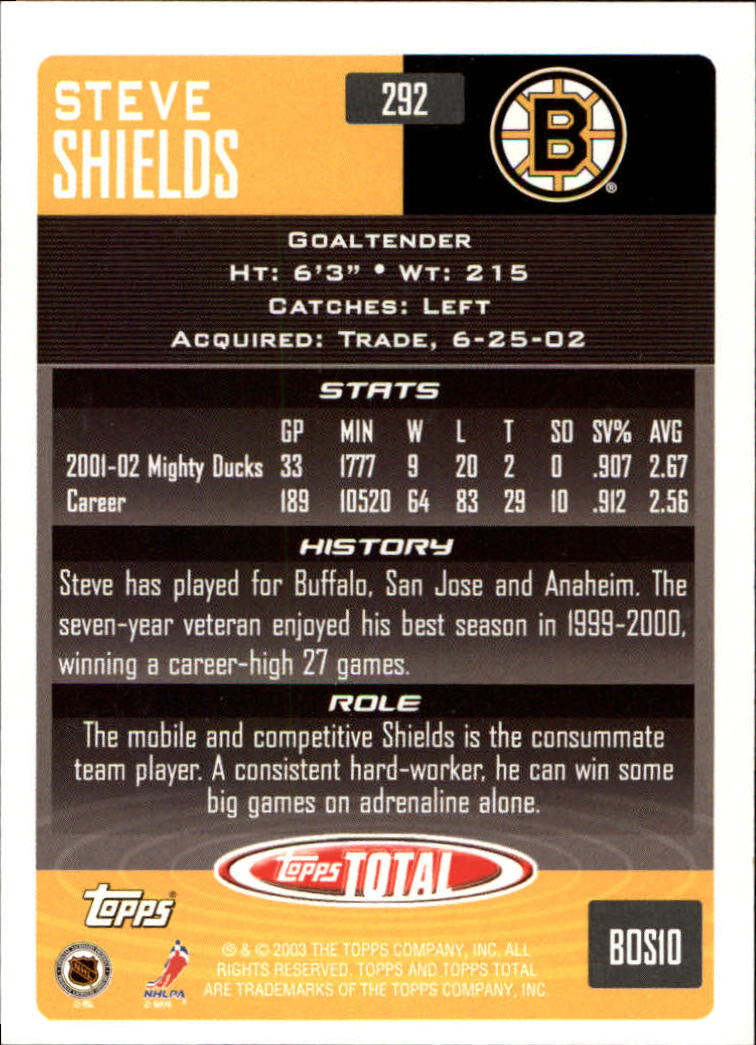 A4574- 2002-03 Topps Total Hk #s 251-440 +Inserts -You Pick- 15+ FREE US SHIP - Picture 85 of 427