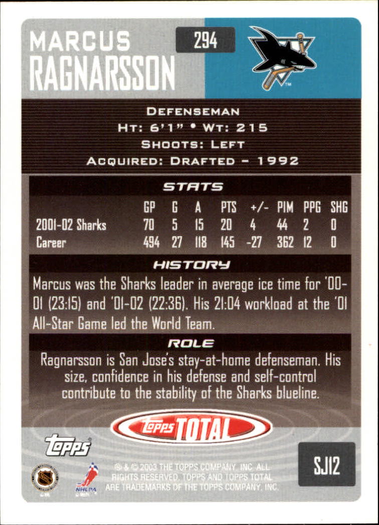 A4574- 2002-03 Topps Total Hk #s 251-440 +Inserts -You Pick- 15+ FREE US SHIP - Picture 89 of 427