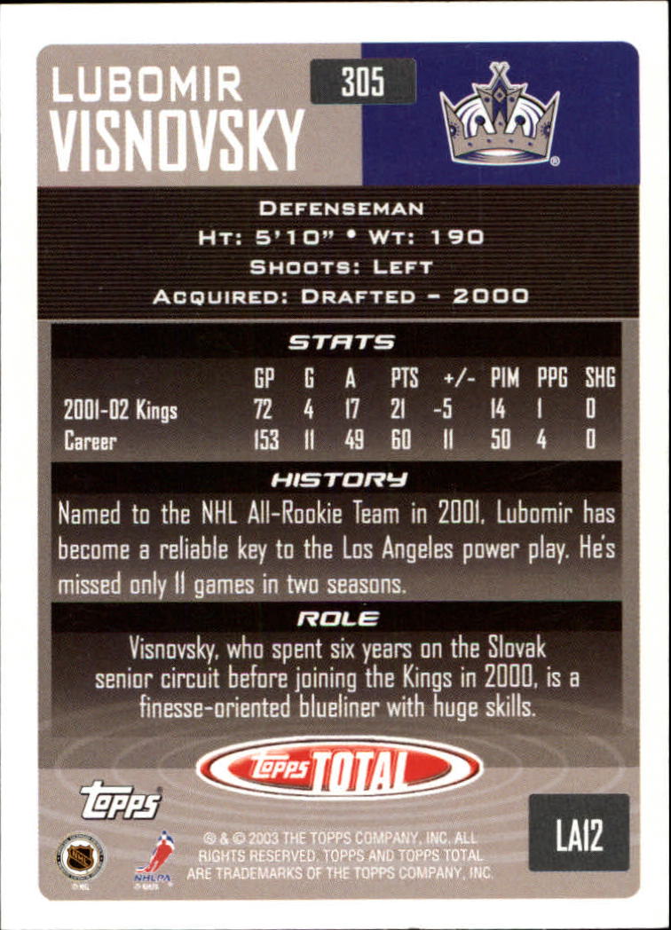 A4574- 2002-03 Topps Total Hk #s 251-440 +Inserts -You Pick- 15+ FREE US SHIP - Picture 111 of 427