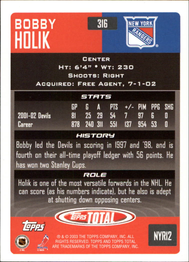 A4574- 2002-03 Topps Total Hk #s 251-440 +Inserts -You Pick- 15+ FREE US SHIP - Picture 131 of 427