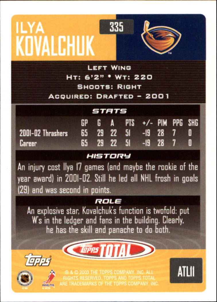 A4574- 2002-03 Topps Total Hk #s 251-440 +Inserts -You Pick- 15+ FREE US SHIP - Picture 169 of 427