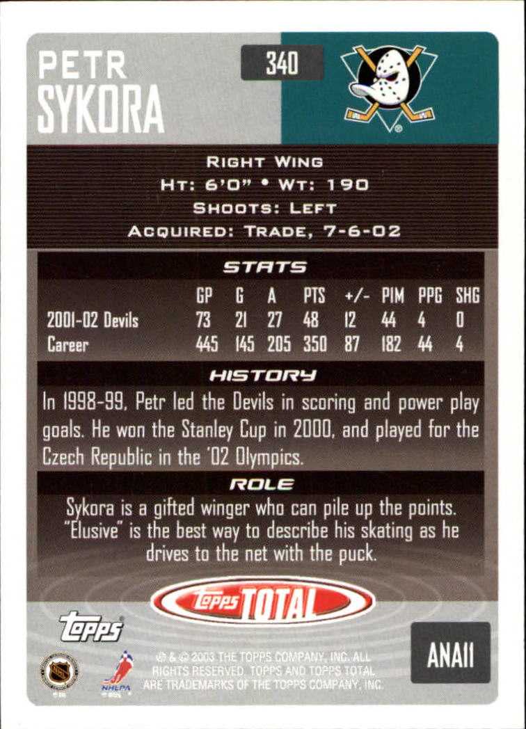 A4574- 2002-03 Topps Total Hk #s 251-440 +Inserts -You Pick- 15+ FREE US SHIP - Picture 179 of 427